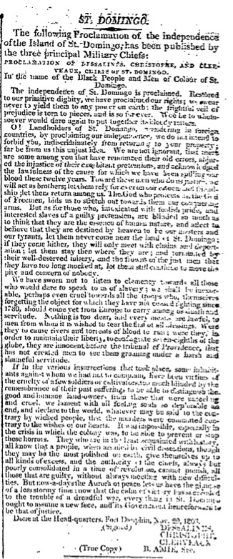 The Times, Monday, Feb 06, 1804; pg. 3; Issue 5938; col F St. Domingo. Category: News