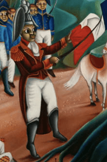 clip from Madsen Mompremier, Dessalines Ripping the White from the Flag, 1995.