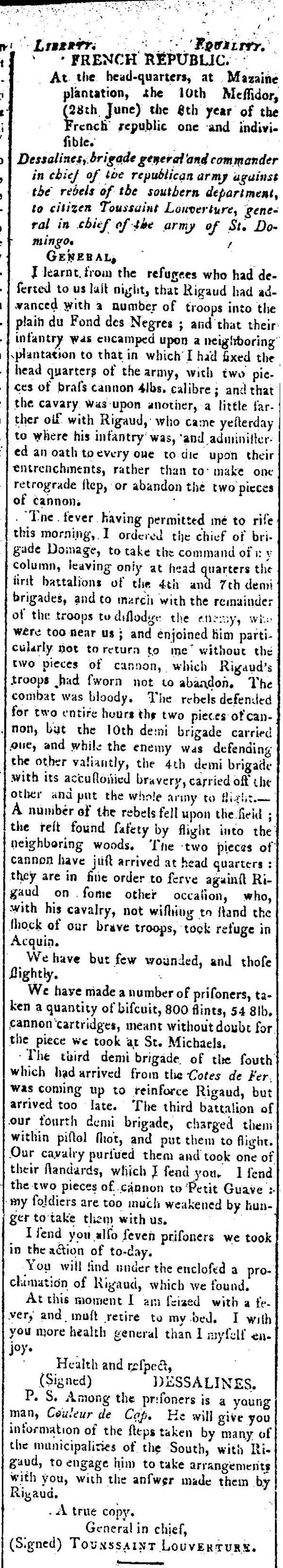 Dessalines, Telegraphe and Daily Advertiser, Baltimore.jpg